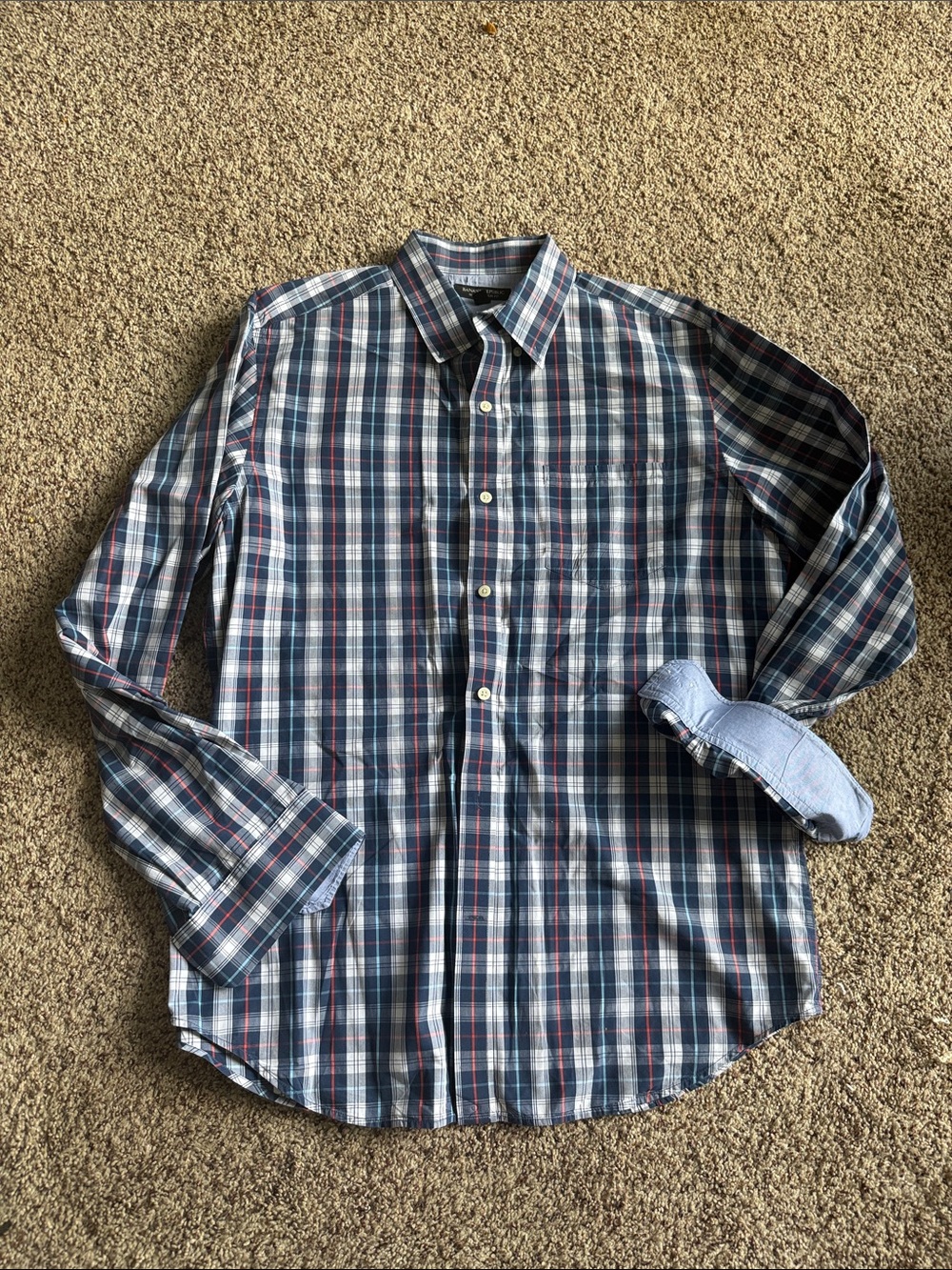 Men's Banana Republic Plaid Button-Down Shirt Sz L